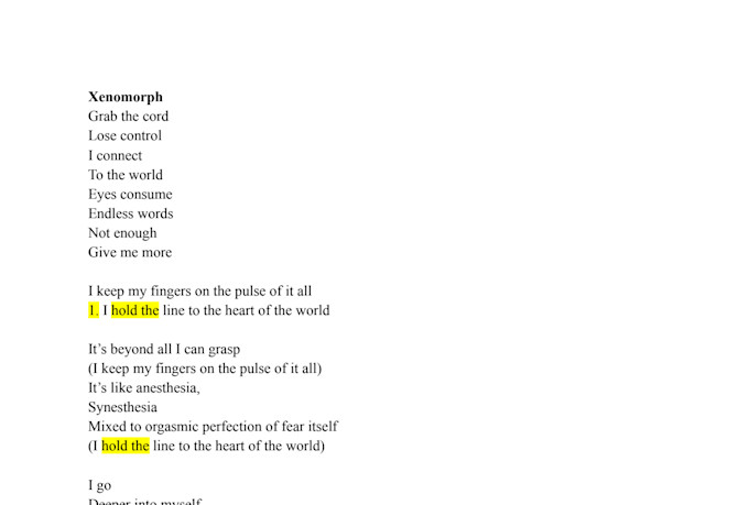 proofread and edit your song lyrics